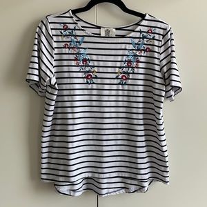 Anthropologie Lili’s Closet Floral Embroidery Top